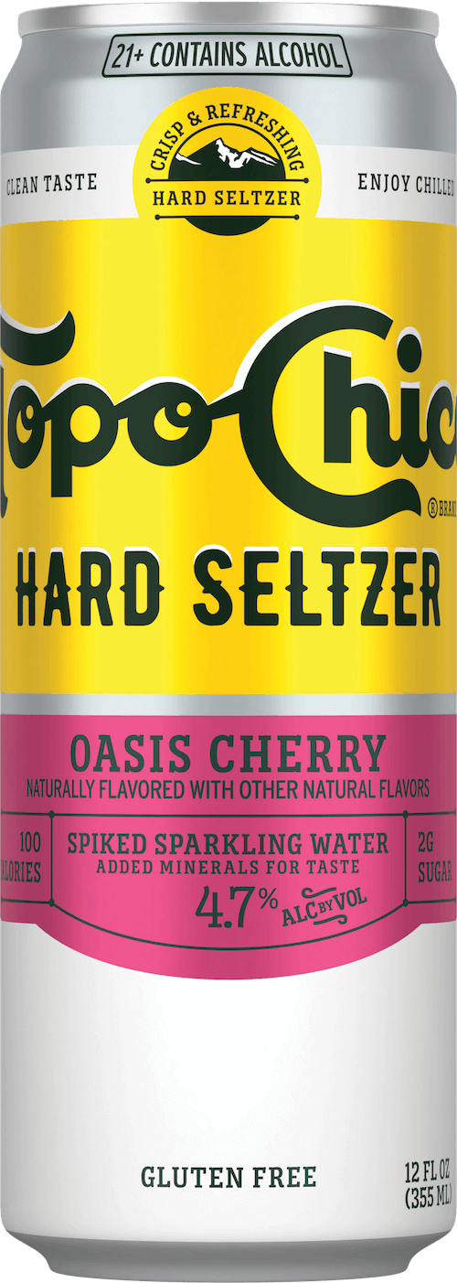 Tropical mango topo chico hard seltzer